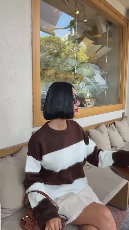 Soft Striped Knit Sweater – Cozy Everyday Style – Green