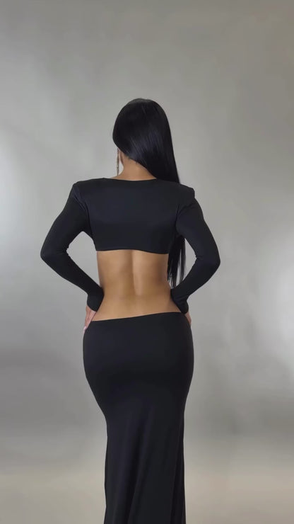 "Show Your Courage" Cutout Maxi Dress - Brown