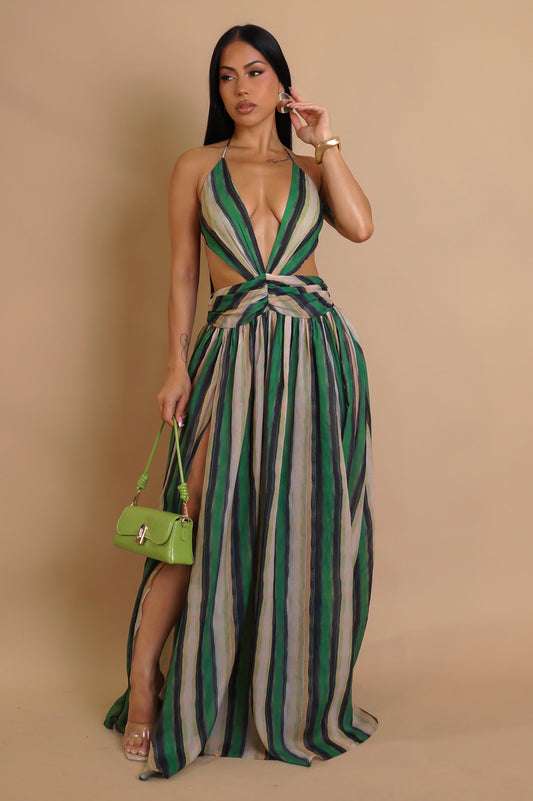 Taking A Stroll Maxi Dress - Green