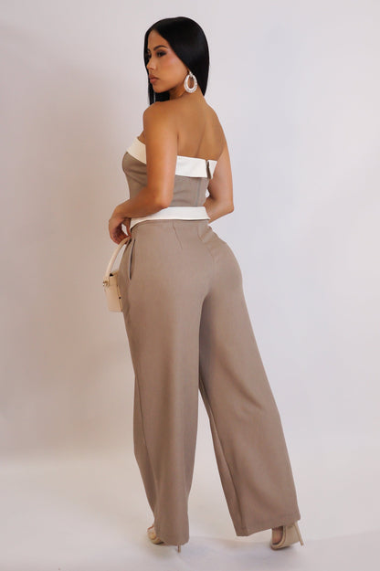 The Come Back Pant Set - Brown