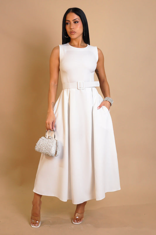Effortless Midi Dress - White