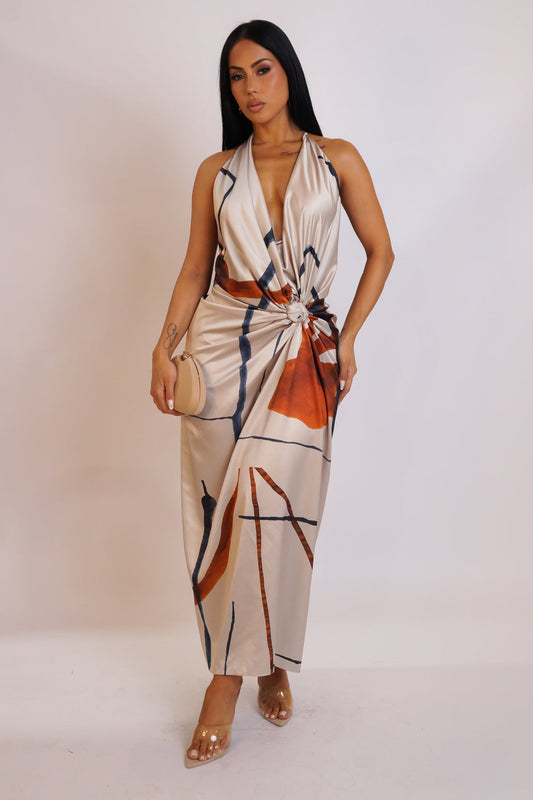 Pop Champagne Midi Dress - Multi