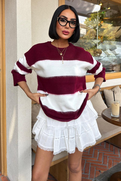 Soft Striped Knit Sweater – Cozy Everyday Style – Green