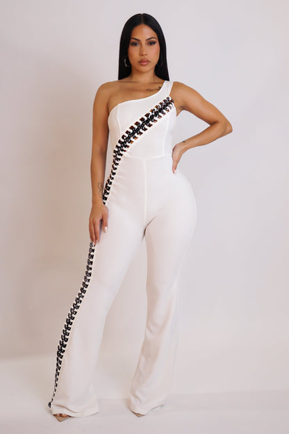 Body Chem Jumpsuit - White