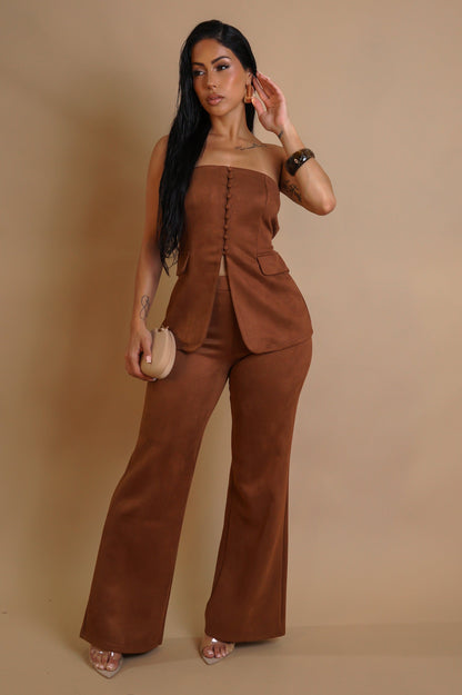 Like A Breeze Pant Set - Brown
