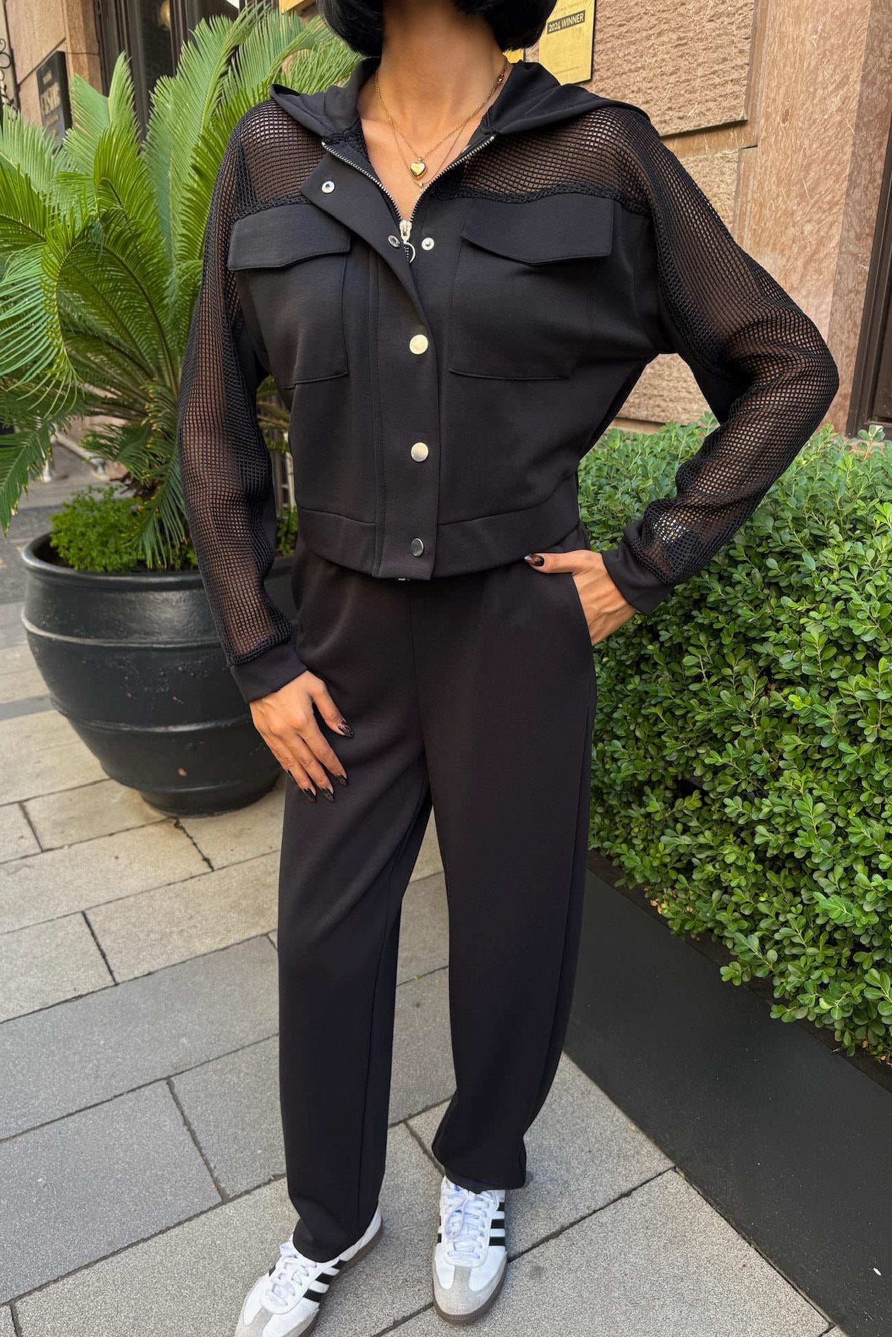 Urban Modal Suit - File Detail Hooded Casual Wear – Indigo