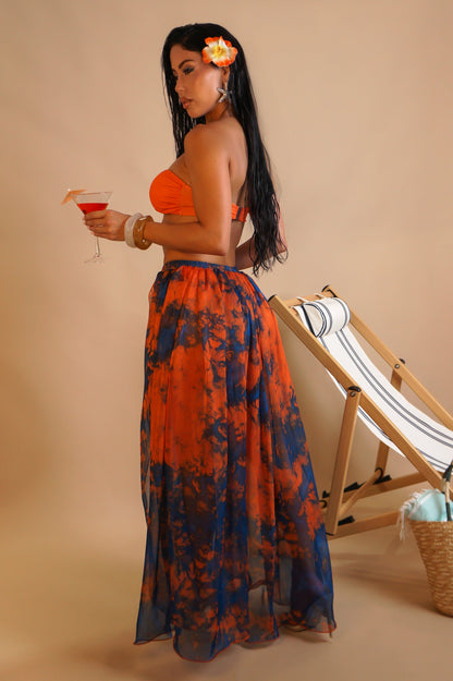 The Challenging Skirt Set - Orange