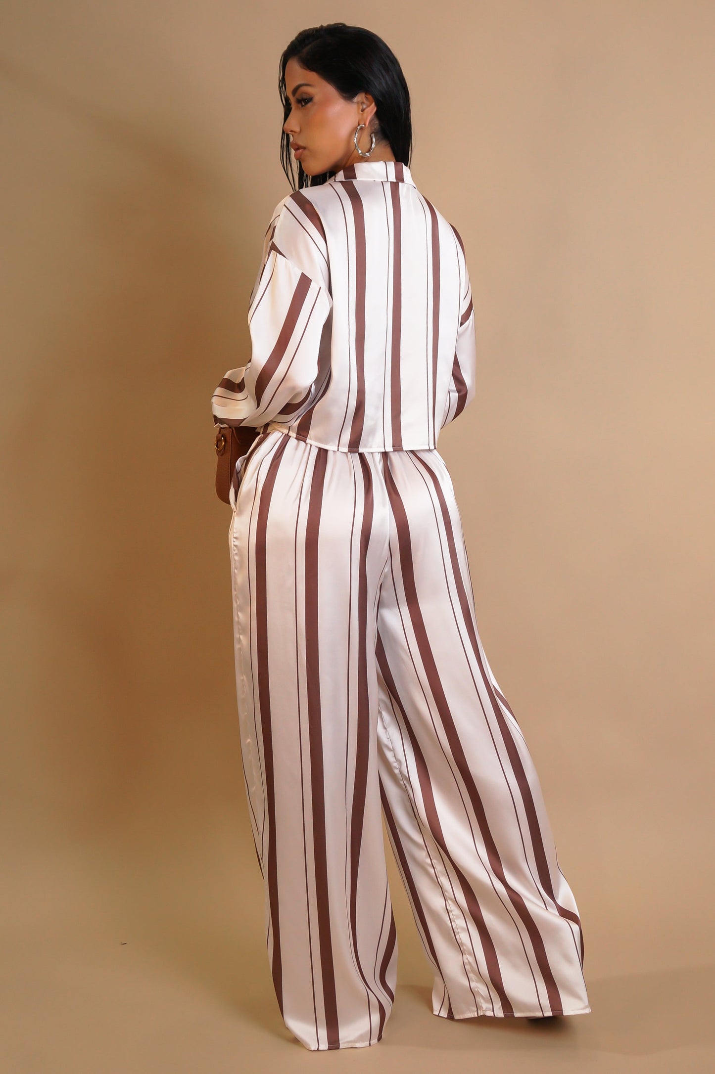 The Polished Look Pant Set - Brown