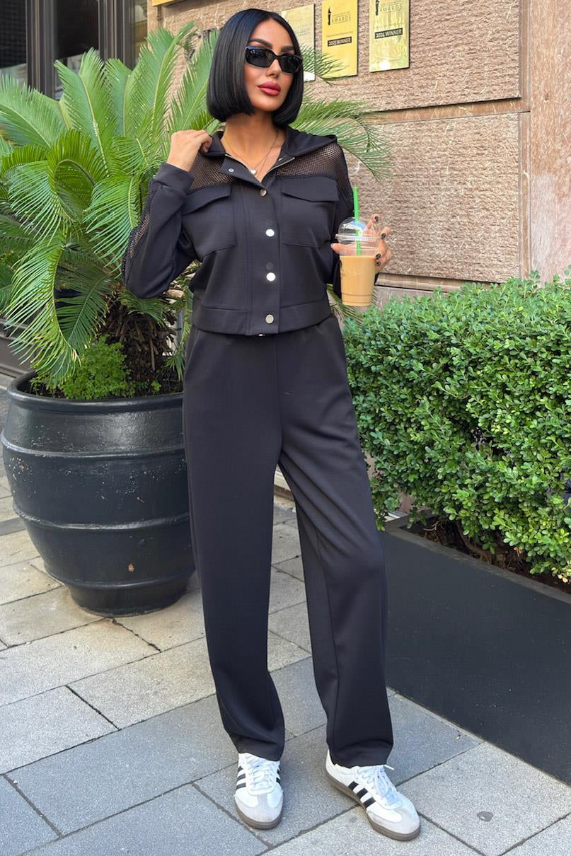 Urban Modal Suit - File Detail Hooded Casual Wear – Indigo