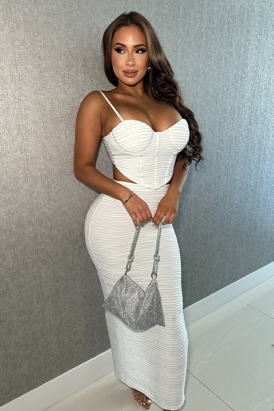 All The Feelings Skirt Set - White