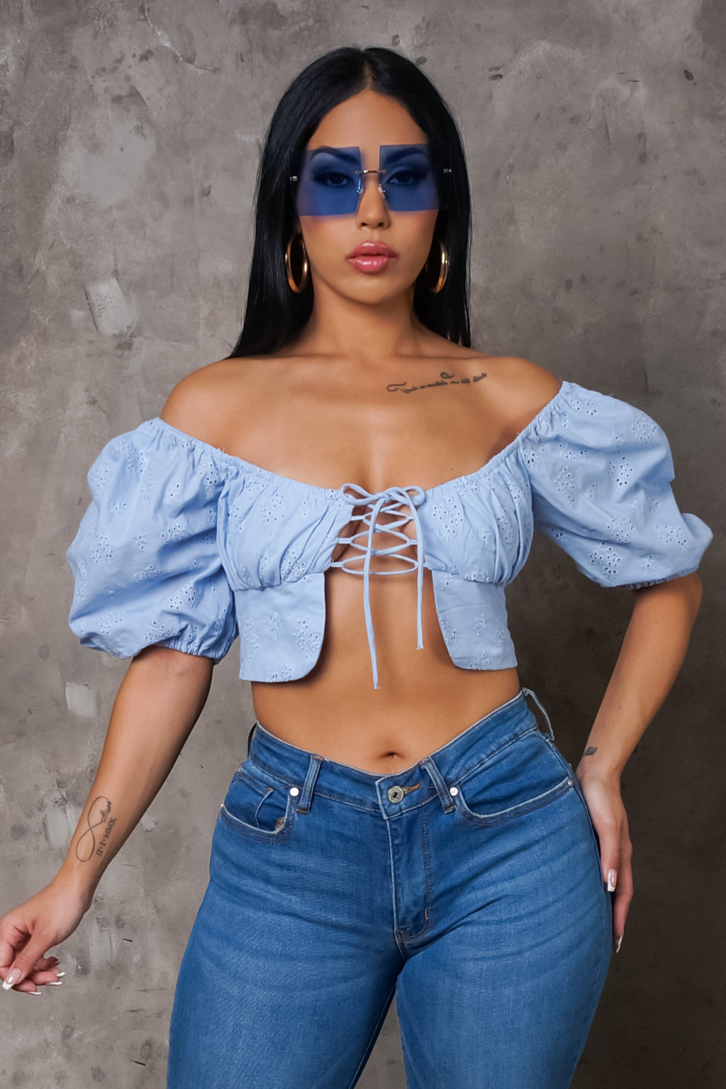 Delicate Details Top - Blue