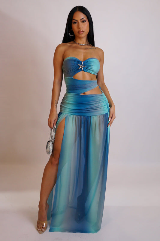 By The Beach Maxi Dress - Blue