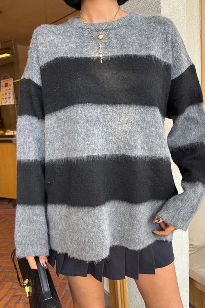 Soft Striped Knit Sweater – Cozy Everyday Style – Green