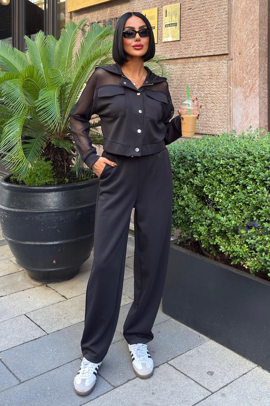 Urban Modal Suit - File Detail Hooded Casual Wear – Indigo