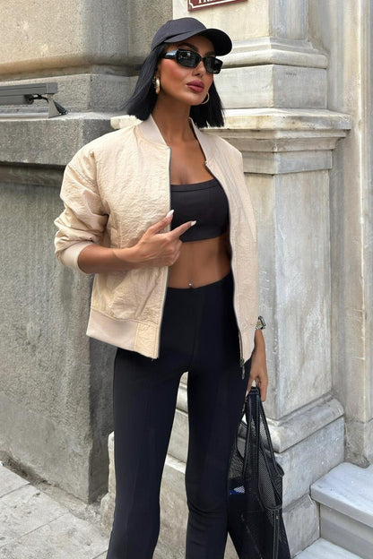 Urban Air Bomber Jacket – Lightweight Streetwear in Black, Khaki & Beige