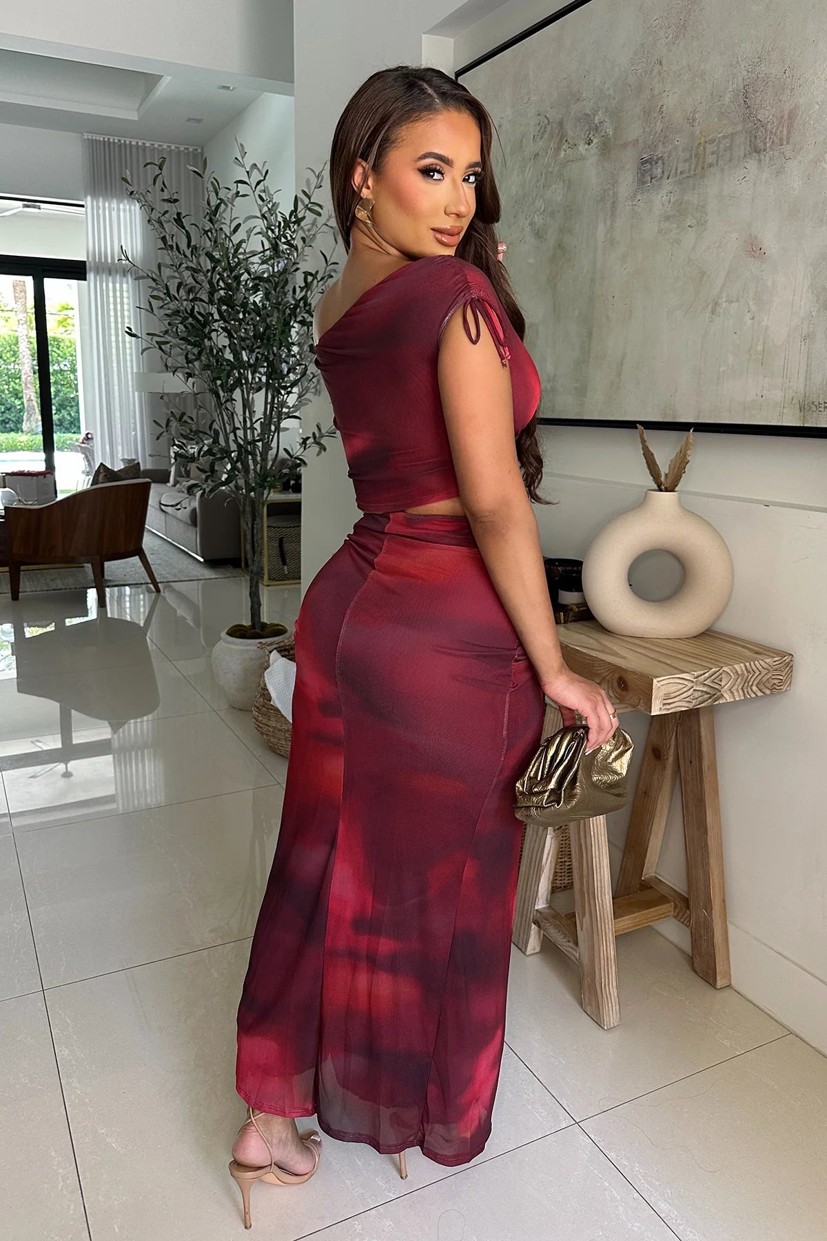 Spell Bound Skirt Set - Red