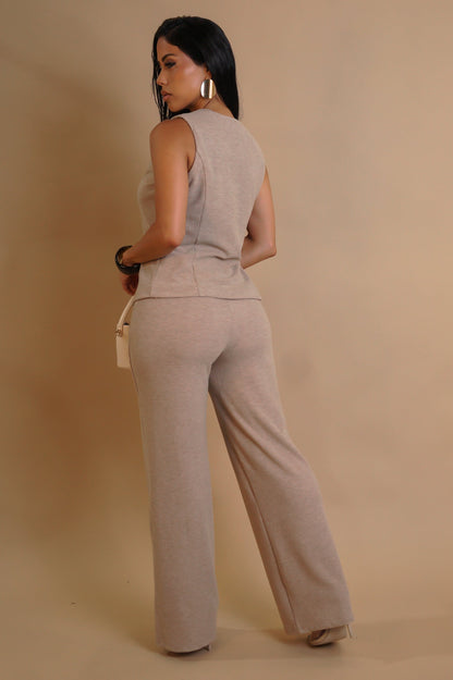 Comfort All Day Pant Set - Taupe