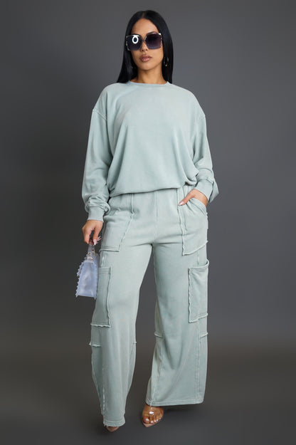 Warming Up Pant Set - Sage