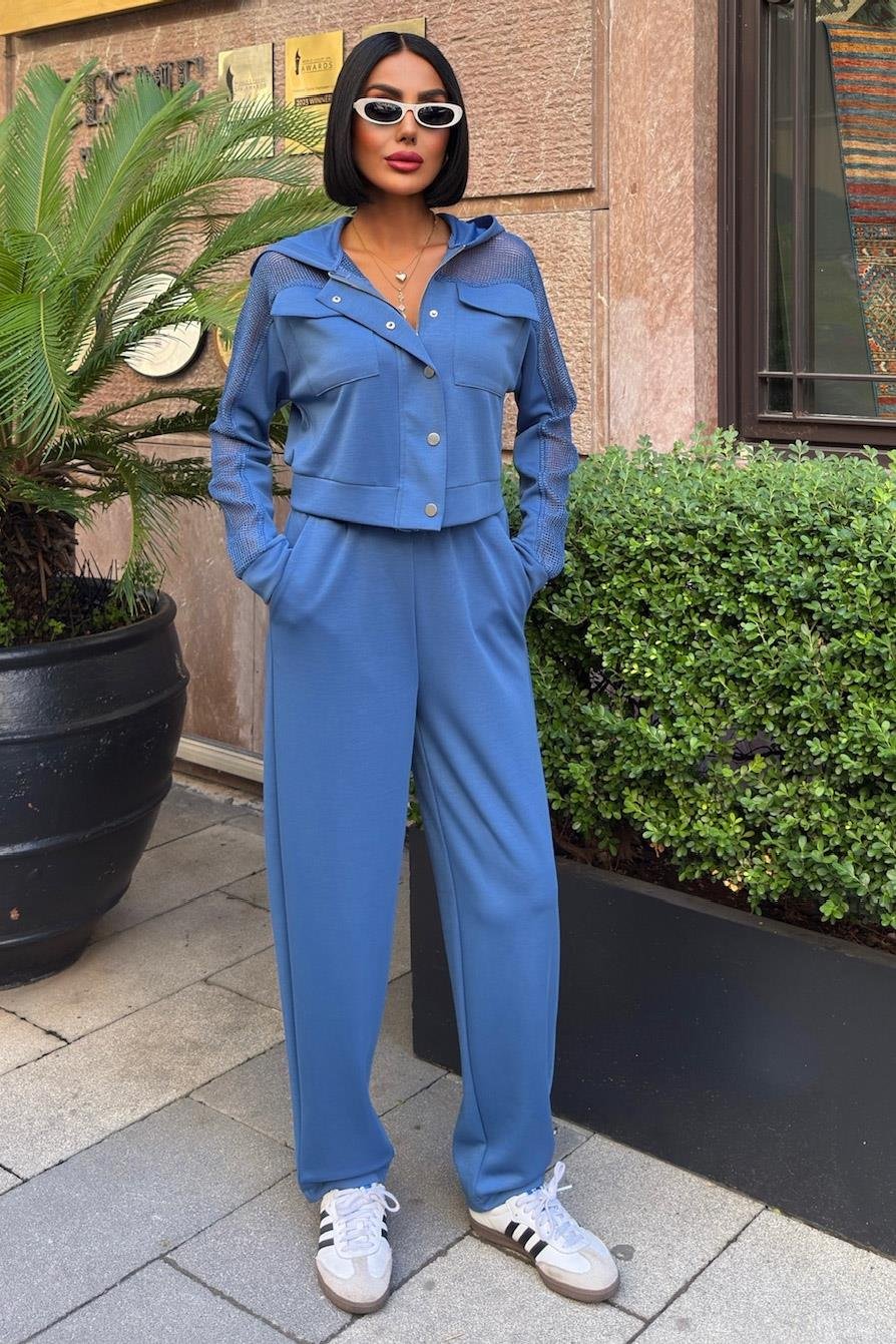 Urban Modal Suit - File Detail Hooded Casual Wear – Indigo