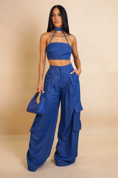 Back To The Basics Pant Set - Dark Blue