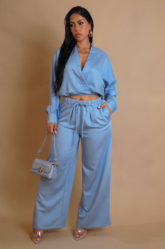 In The Moonlight Pant Set - Light Blue