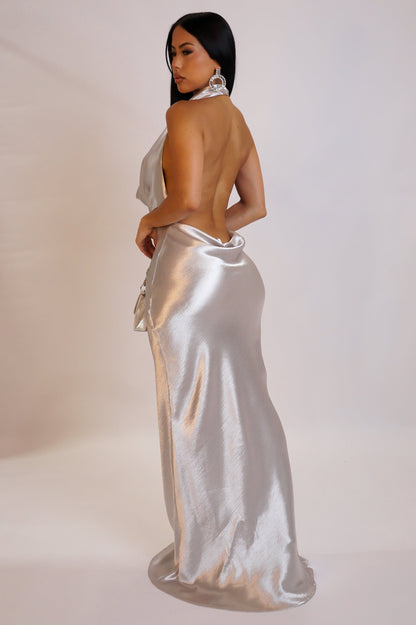 Keep It Sexy Maxi Dress - Silver