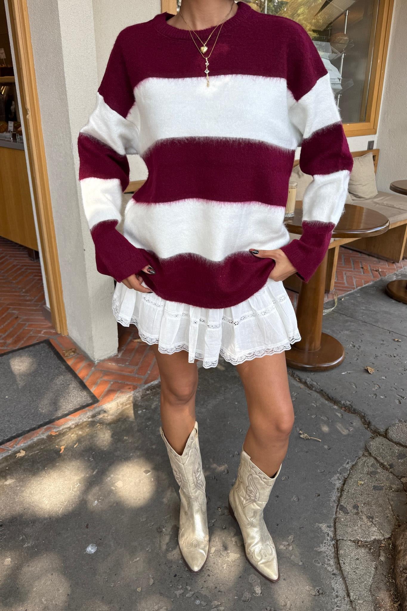 Soft Striped Knit Sweater – Cozy Everyday Style – Green