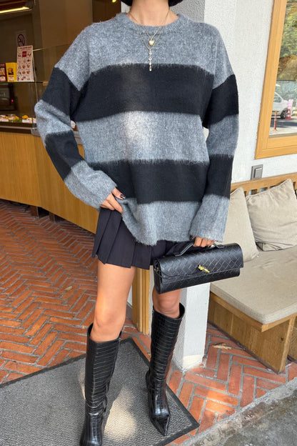 Soft Striped Knit Sweater – Cozy Everyday Style – Green