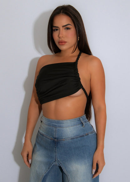 Twisted Crop Top - Black