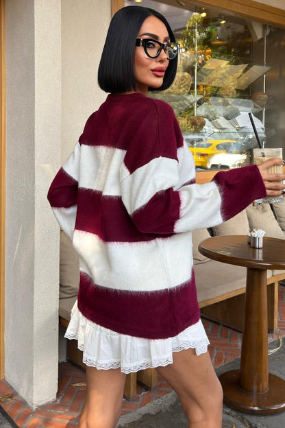 Soft Striped Knit Sweater – Cozy Everyday Style – Green