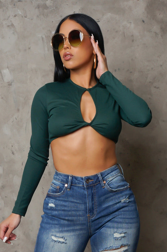 No More Lies Crop Top - Green