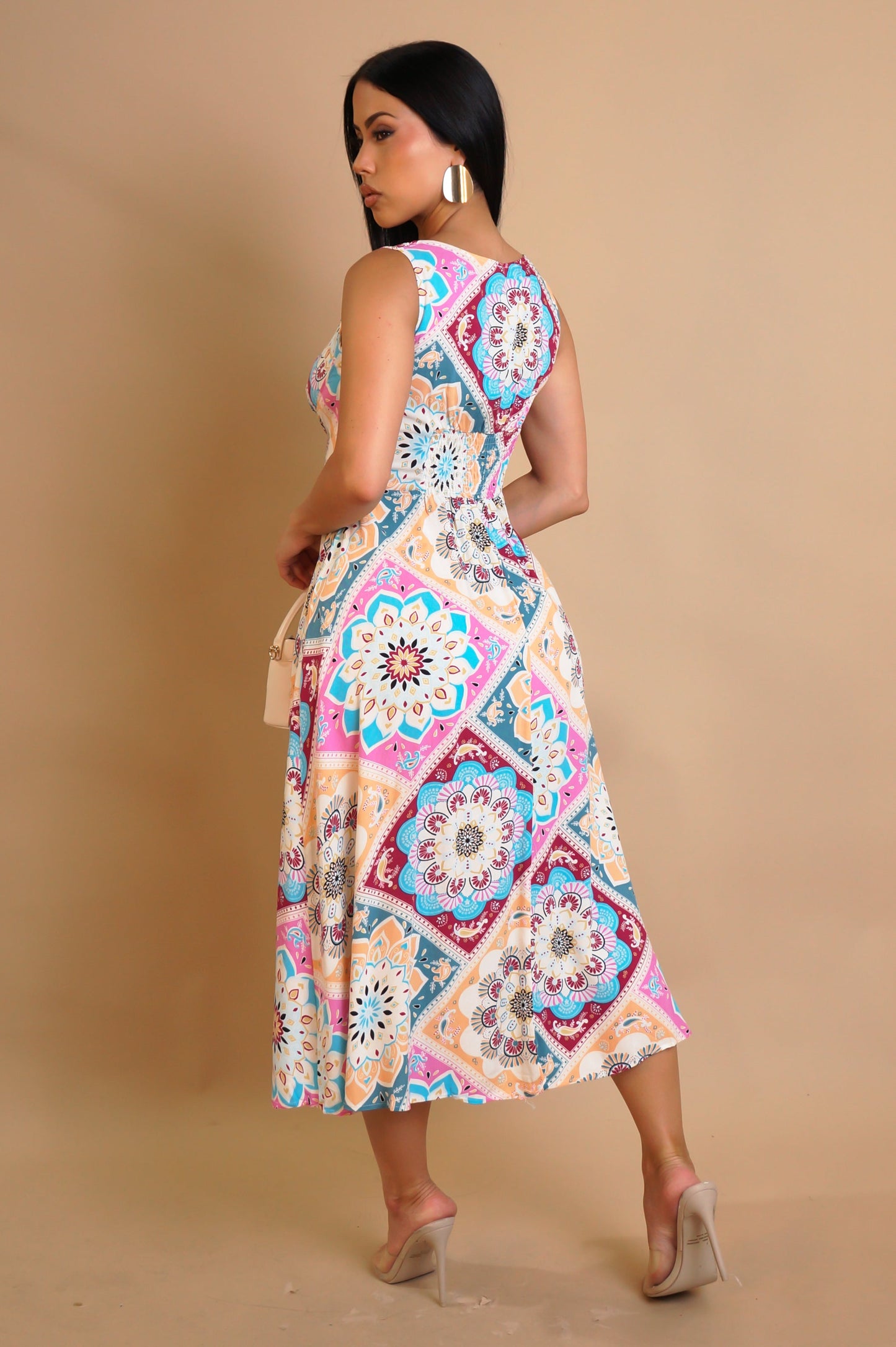 Switching Up Midi Dress - Pink