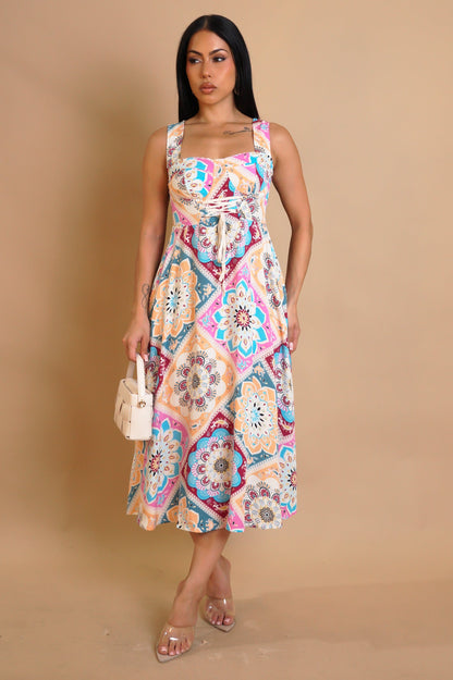 Switching Up Midi Dress - Pink