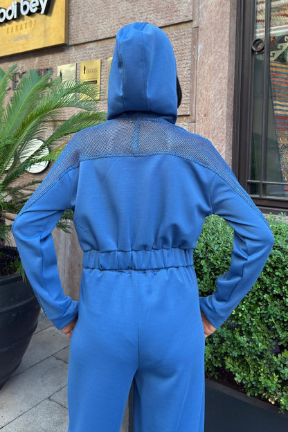 Urban Modal Suit - File Detail Hooded Casual Wear – Indigo