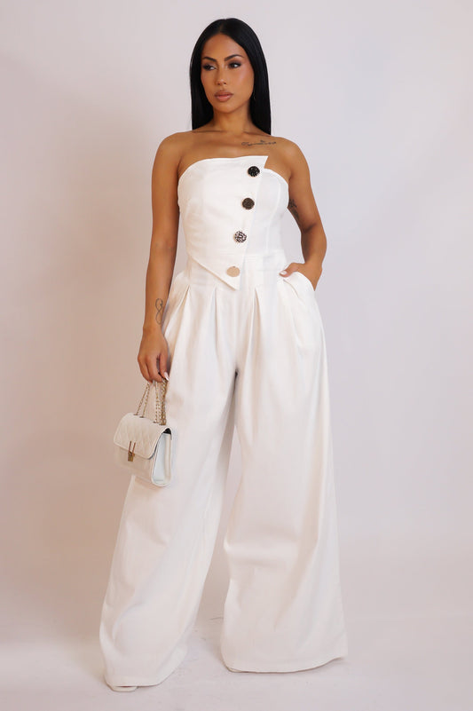 Out And Busy Jumpsuit - White