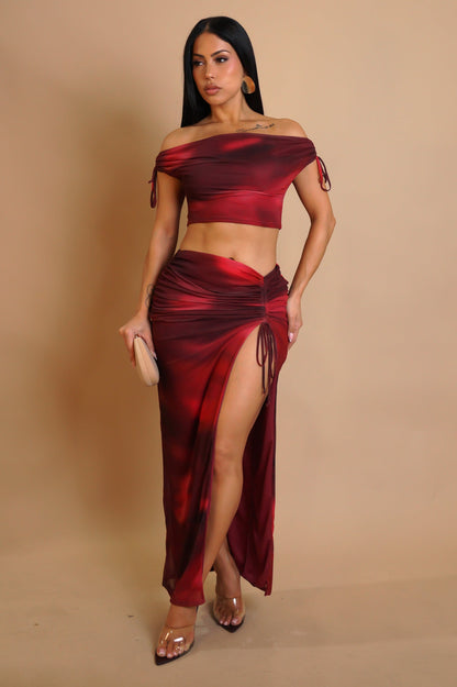 Spell Bound Skirt Set - Red