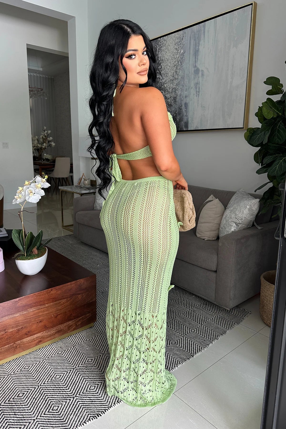 Serving Looks Skirt Set - Green