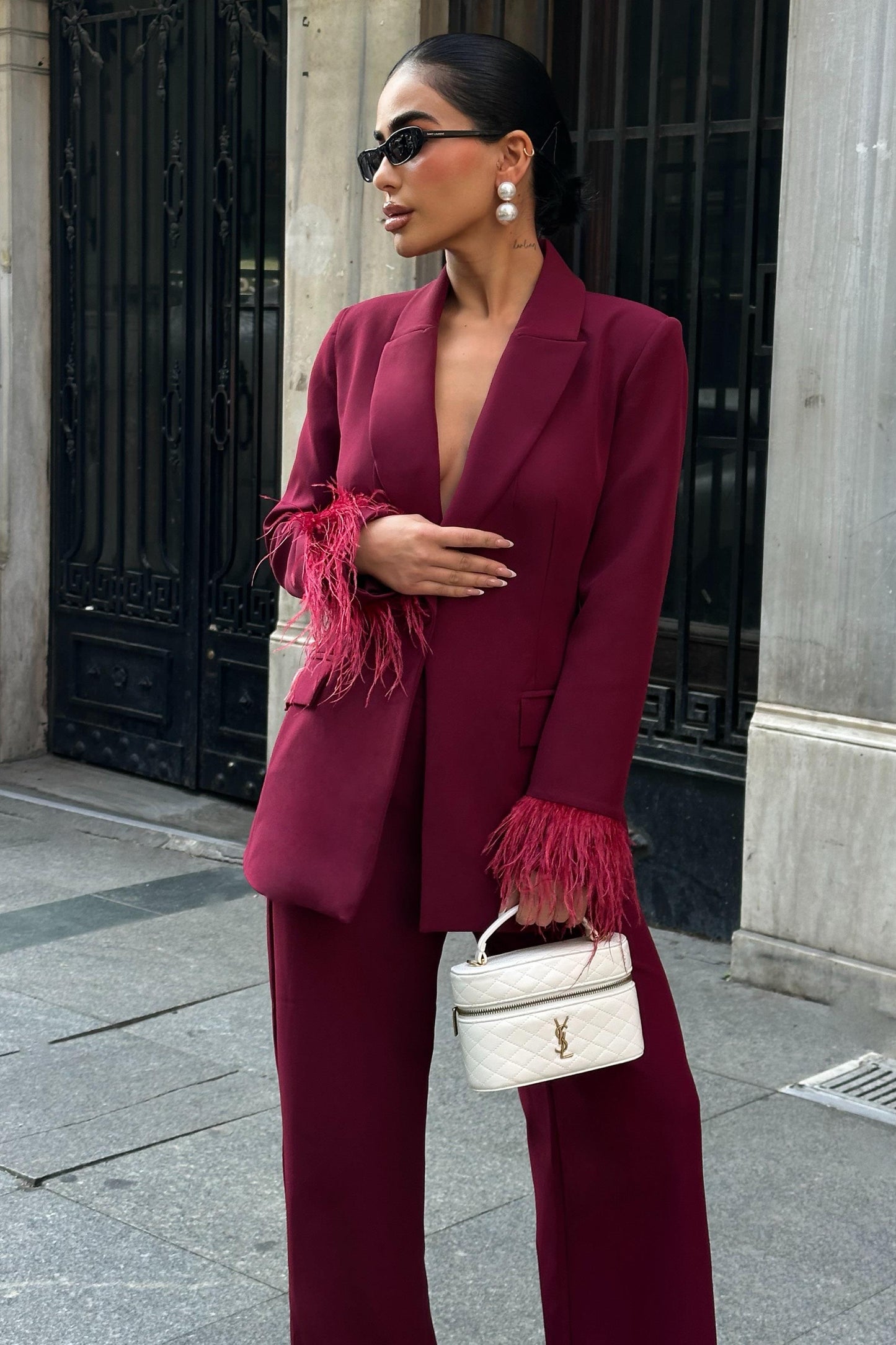 Premium Double Suit - Feather Detail Business Wear