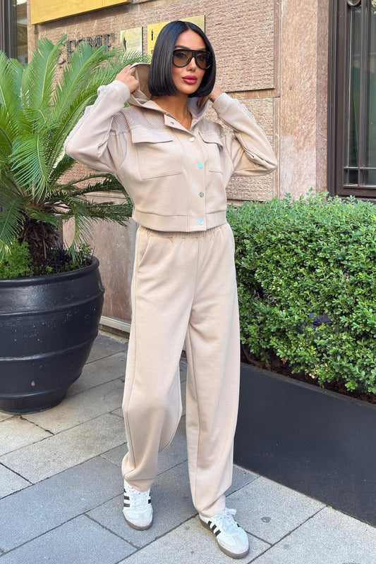 Urban Modal Suit - File Detail Hooded Casual Wear – Vizon