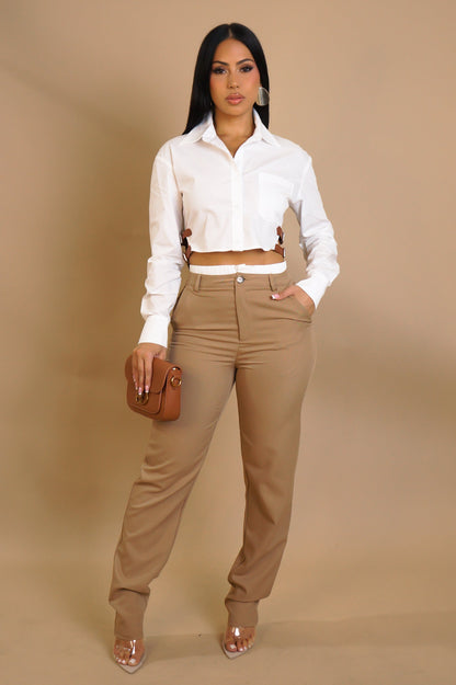 Do It For Me Pant Set - White