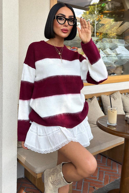 Soft Striped Knit Sweater – Cozy Everyday Style – Green