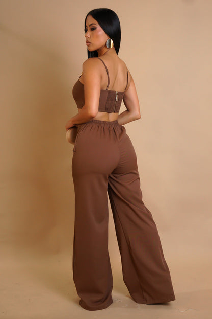 Villa Escape Pant Set - Brown