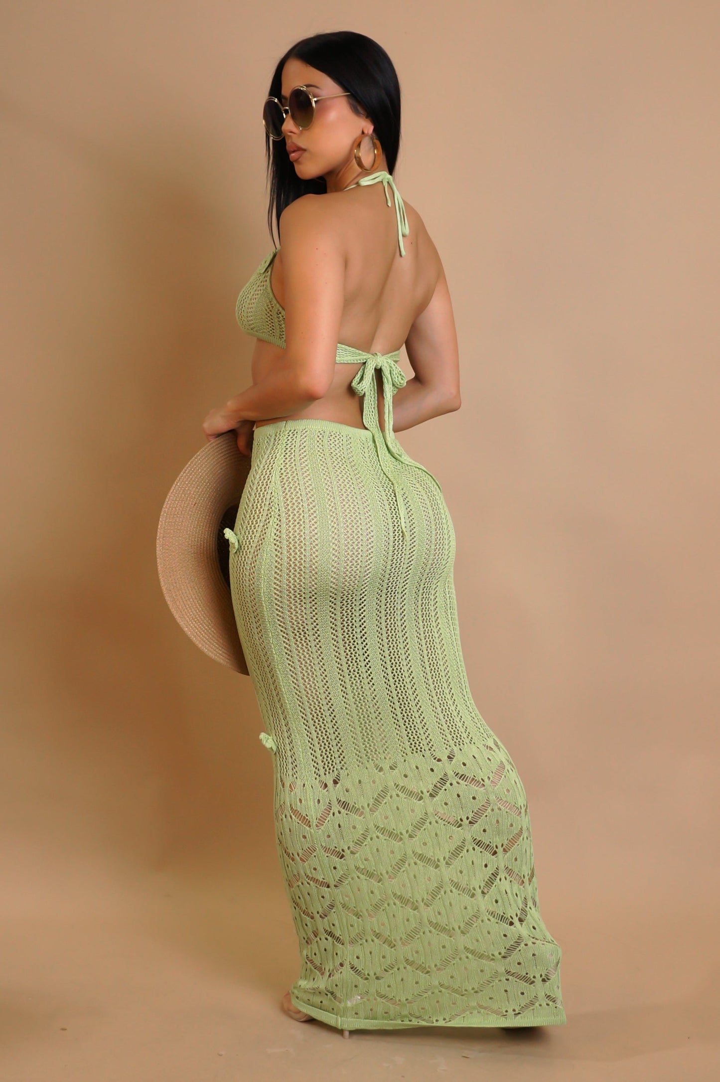 Serving Looks Skirt Set - Green