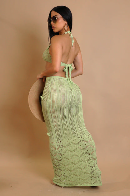 Serving Looks Skirt Set - Green