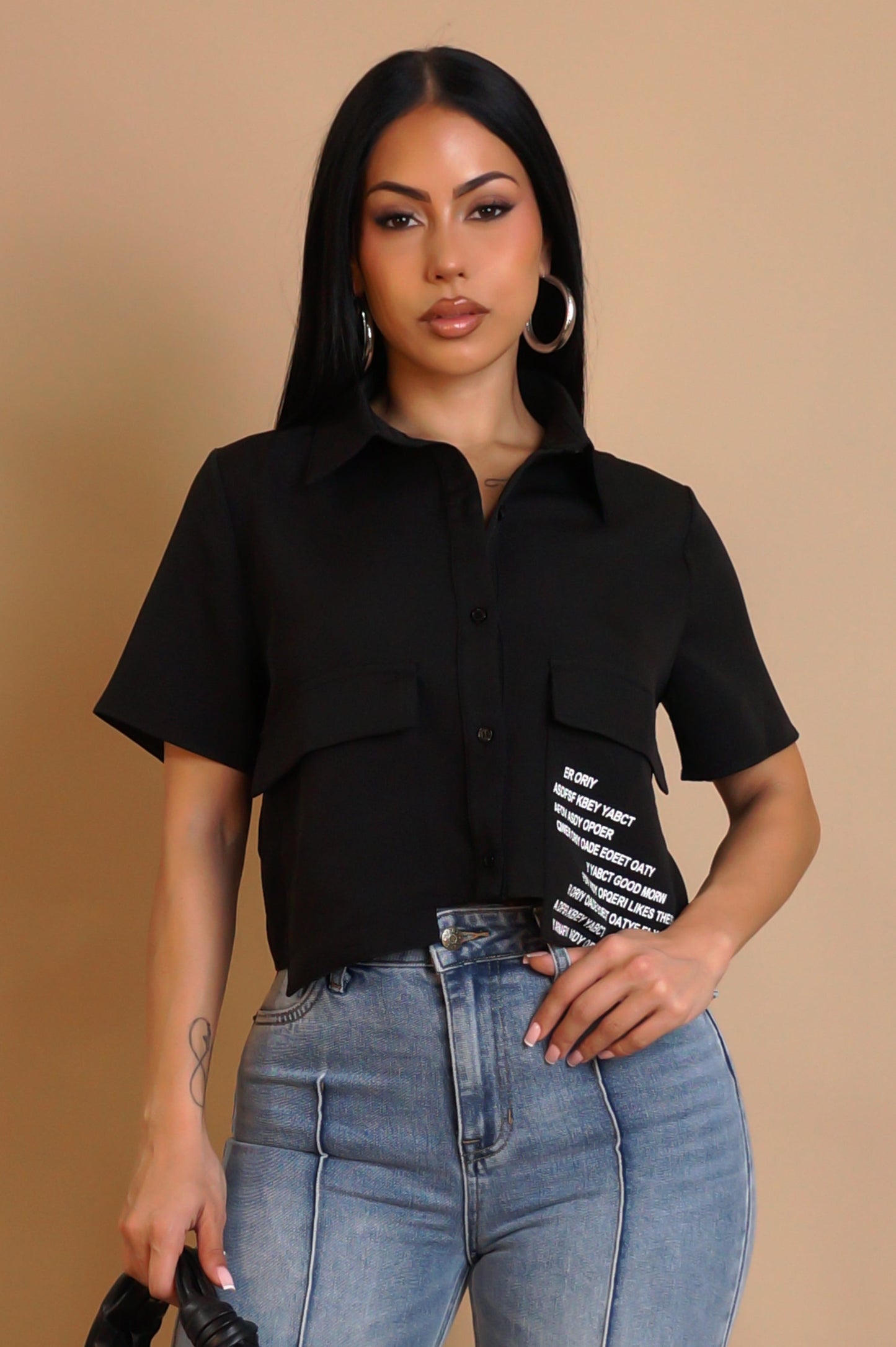 In The Afternoon Crop Top - Black