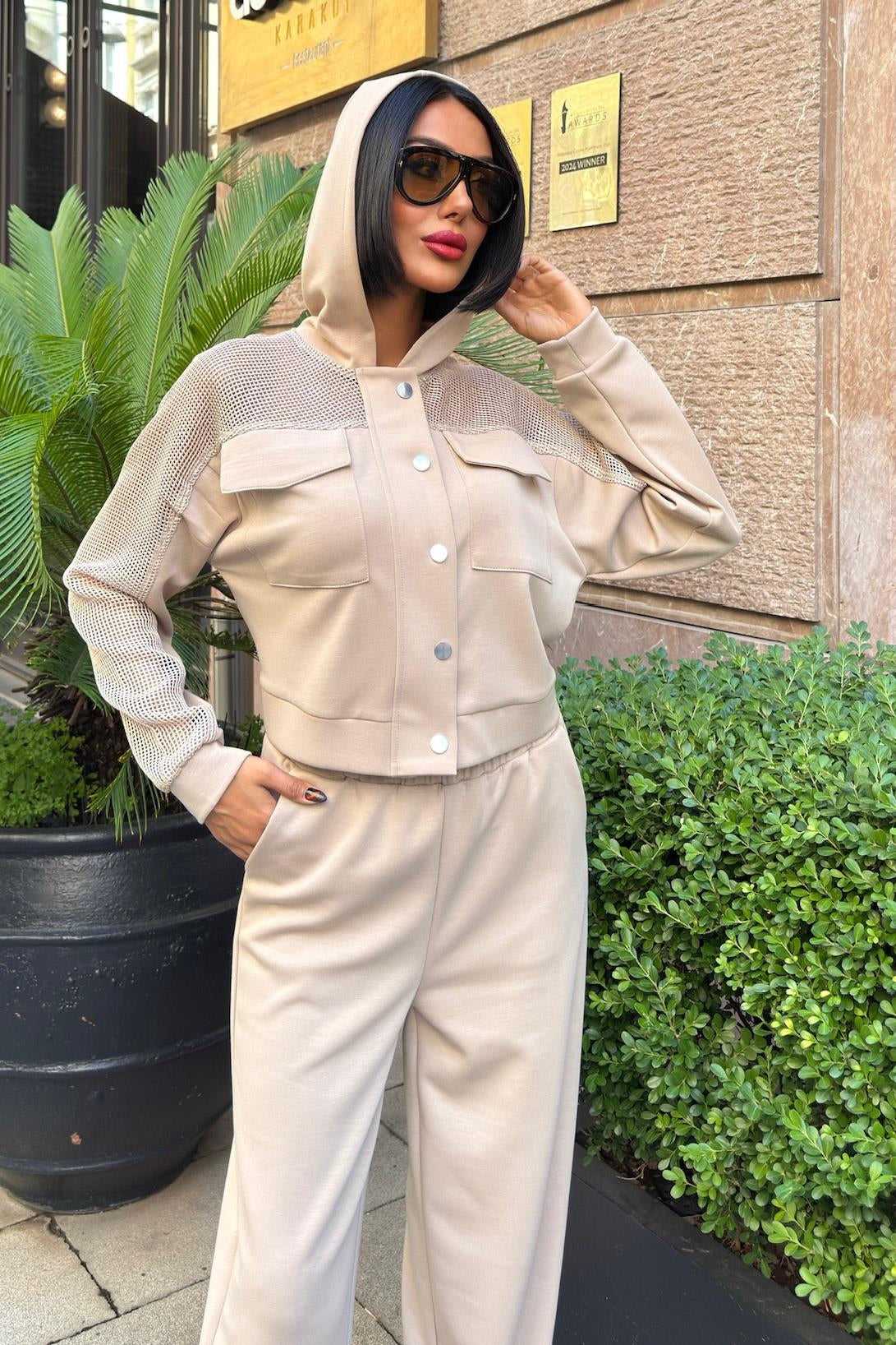 Urban Modal Suit - File Detail Hooded Casual Wear – Indigo