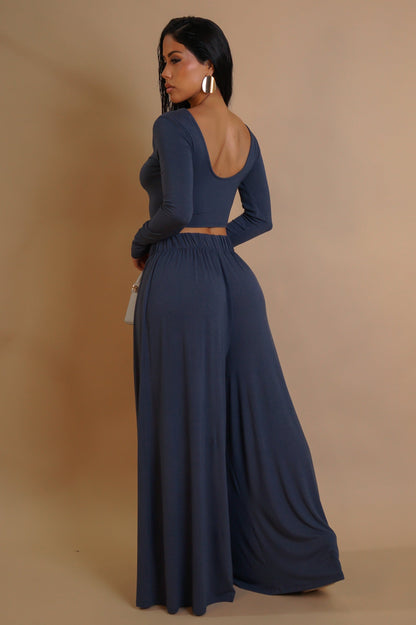 Crushing Hours Pant Set - Blue