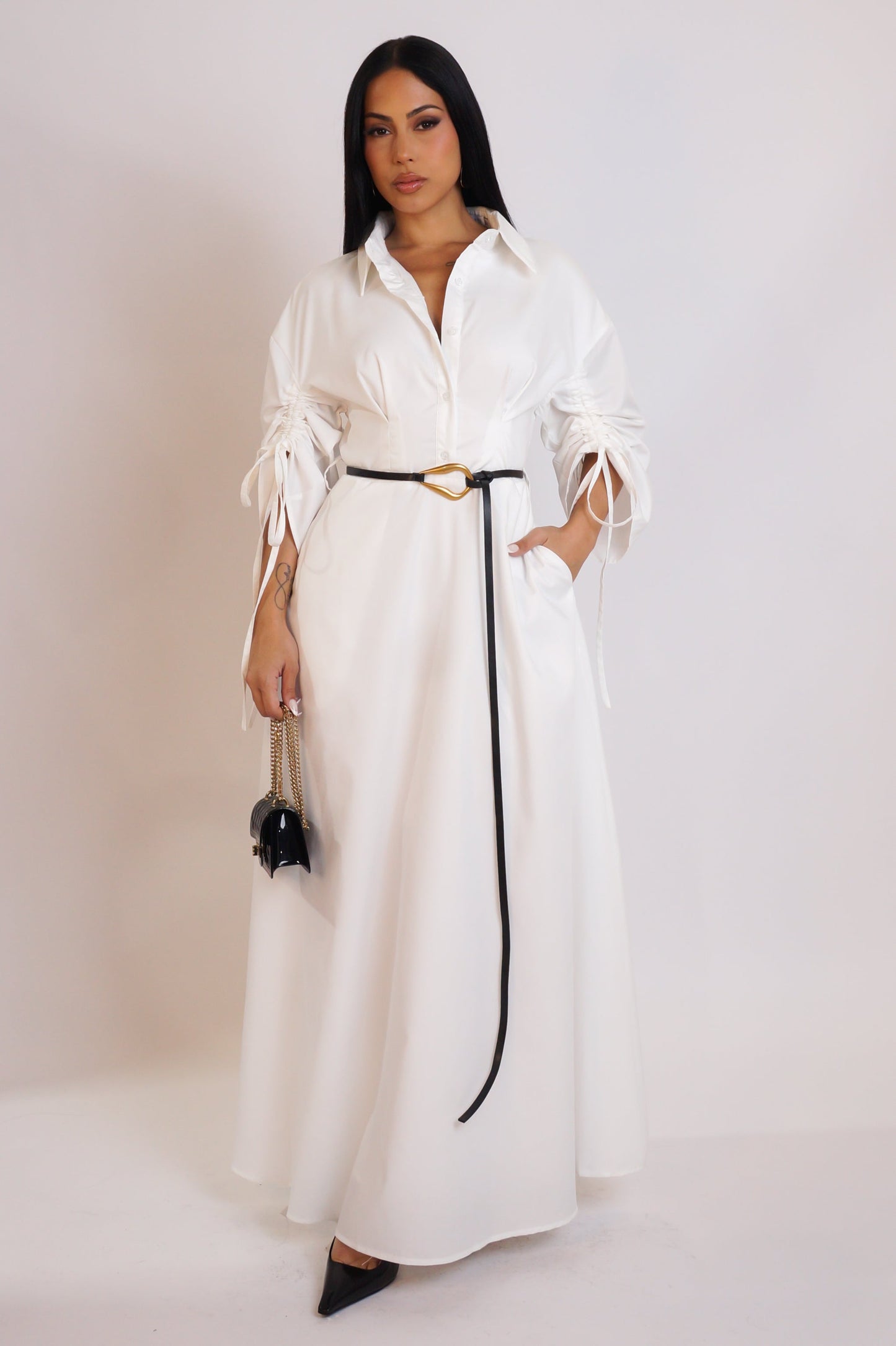 Brunch Plans Maxi Dress- White