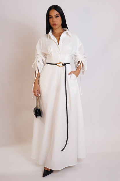 Brunch Plans Maxi Dress- White