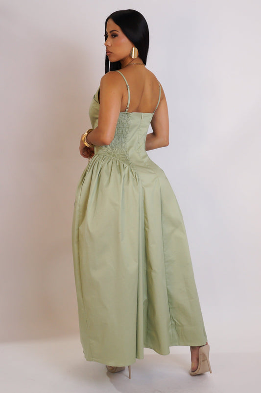 A Classic Midi Dress - Green